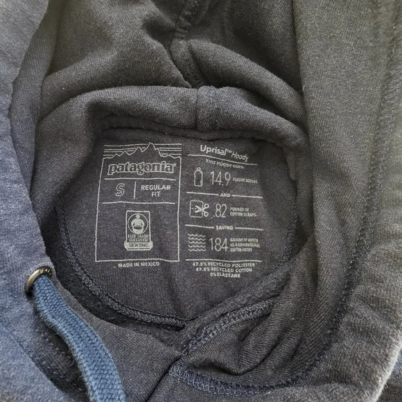 Patagonia Uprisal Hoody Pullover Sweatshirt in Navy Blue, Size Small - Picture 4 of 5